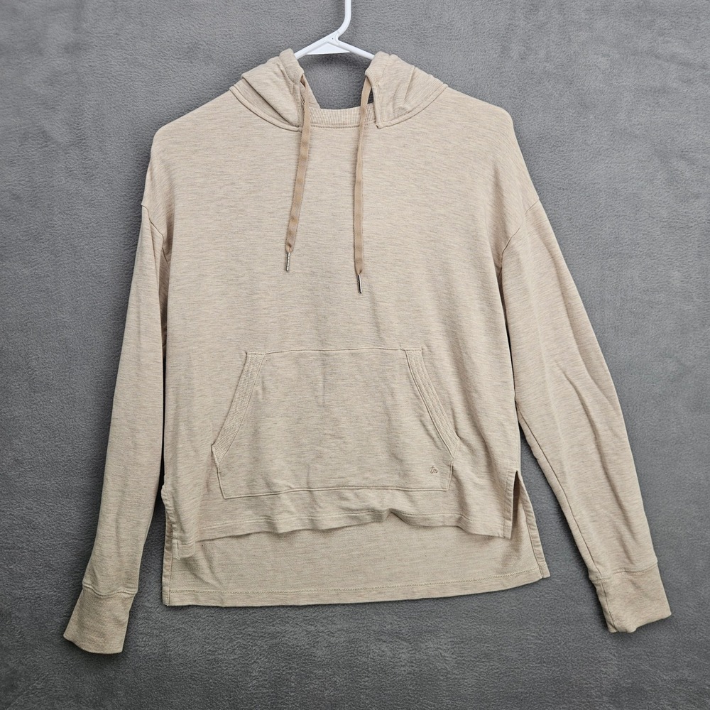 Travis Mathew Womens Beige Heathered Tencel Blend Hoodie Pullover Size S